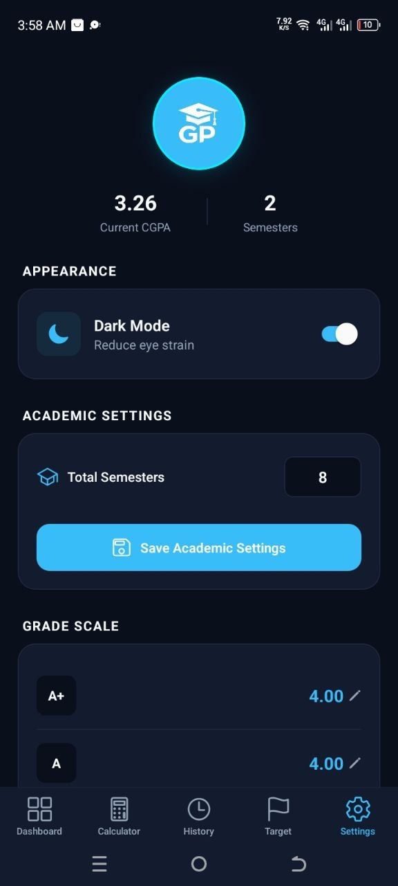 Settings Screen